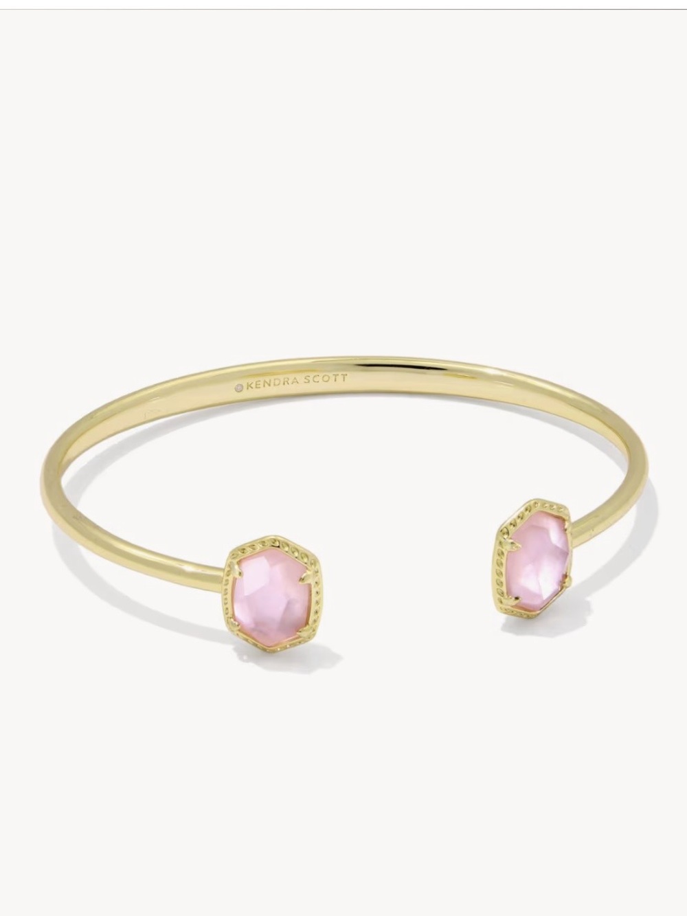 Kendra Scott Gold Open Cuff with Pink Faceted Stones